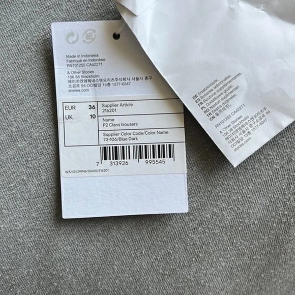 NEW ASOS & Other Stories Straight Leg Tailored Pants - Picture 6 of 7